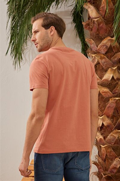 odelon Ανδρικό T-Shirt Basic Tile - 100% βαμβάκι, Crew Neck, Slim Fit