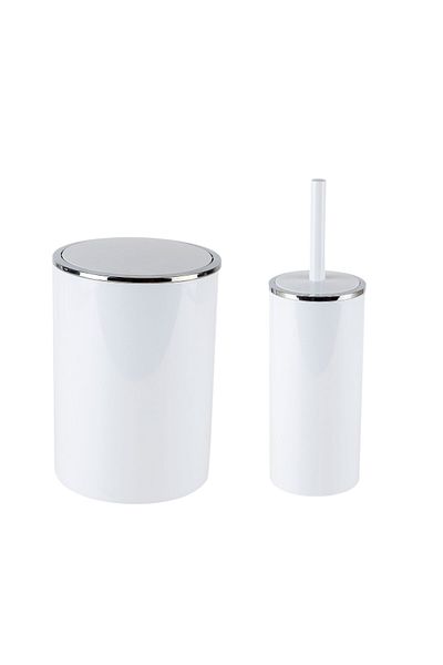 Prima Nova Σετ Lenox White Κάδος Απορριμμάτων και Βούρτσα Τουαλέτας 2 τεμ