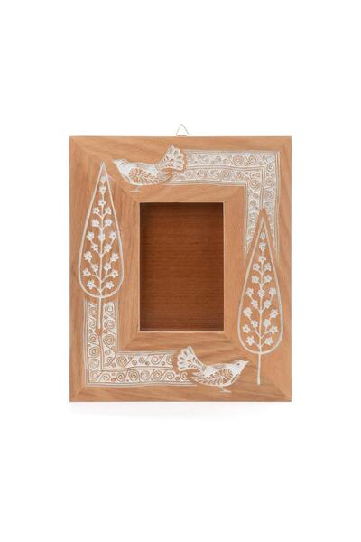 Anadolia Bird and Leaf Patterned Wooden Photo Frame