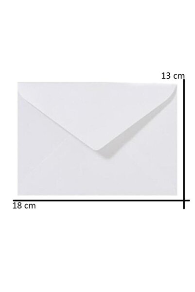 Pera İstanbul 100 Adet 13*18 Beyaz Davetiye Lüks Tebrik Kartı Mektup Mühür Cüzdan Büyük Kapasiteli Torba Zarf