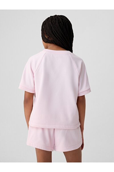 GAP Kız Çocuk Pembe Mini Gap Logo Raglan Sweatshirt