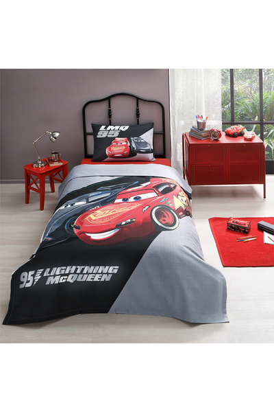 Özdilek Cars Lmq95 Tek Kişilik Disney Lisanslı Lastikli Çarşaf Çocuk Pike Takımı