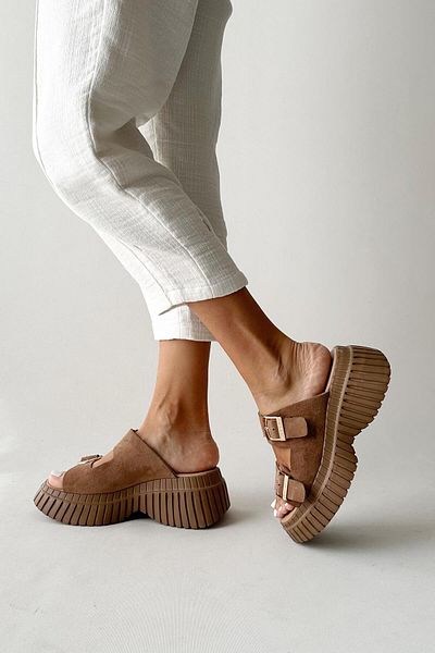 nope21shoess Again Soil Genuine Leather Suede Slippers