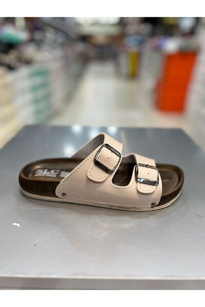 Hacıoğlu Ayakkabı شبشب نسائي بإبزيم مزدوج ونعل مسطح من SLC