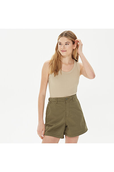 Nautica Kadın Bej Çizgili Kolsuz Bluz