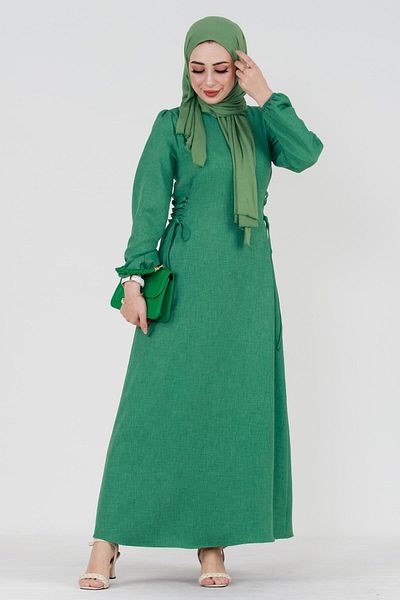 Sevitli Rochie de in verde cu dantela laterala
