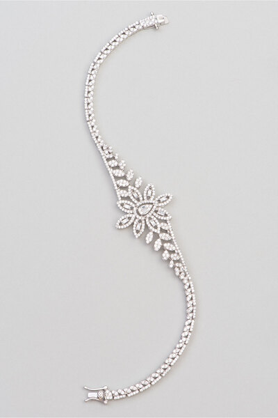 So CHIC... Romantik Rüya 18 Ayar Beyaz Altın Kaplama Gümüş Bileklik