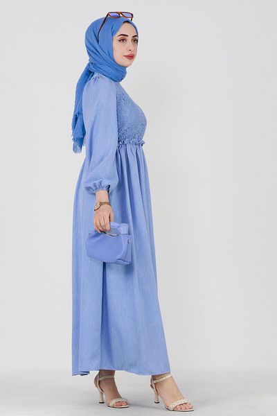 Sevitli Turquoise Dress-baby Blue