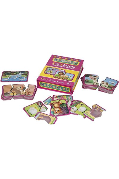 Store Mc Eğitici Flash Card Book Okul Öncesi Hayvanlar 2 ve 3 Parçalı Tamamla...