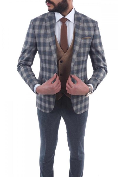 Jan Carlucci Kombinli Slimfit Drop 6 Takım Elbise