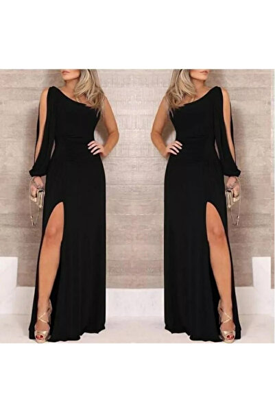Femella Women Fashion Rochie de Anul Nou din crepon cu un singur umăr, deschi...