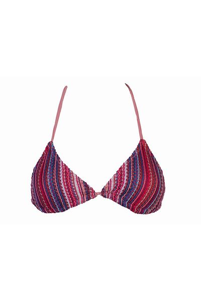 DEEP BEACH Cinnamon Special Knitted Fabric Covered Triangle Wrap Top Db20099bu