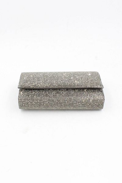 Chantaky 064 450 Platinum - Βραδινό φόρεμα Clutch Βραδινή τσάντα με πλήρη κρυστάλλινη πέτρα λεπτομέρεια
