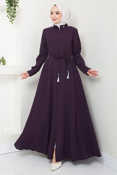 hafsamina Πλισέ Mevlana Ferace Plum HM2057