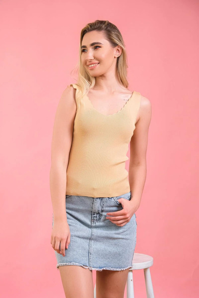 Trade Bazaar Γυναικεία πλεκτή μπλούζα με λαιμόκοψη σε σκάλα