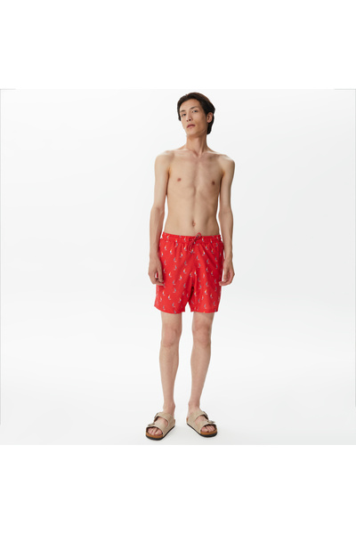 Nautica Erkek Kırmızı Baskılı Deniz Şortu