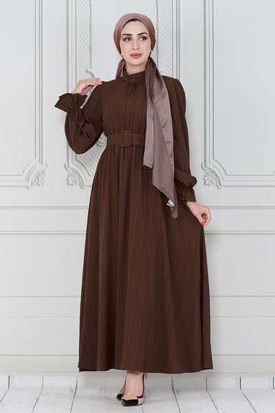 Sevitli Rochie Hijab cu centura - Maro