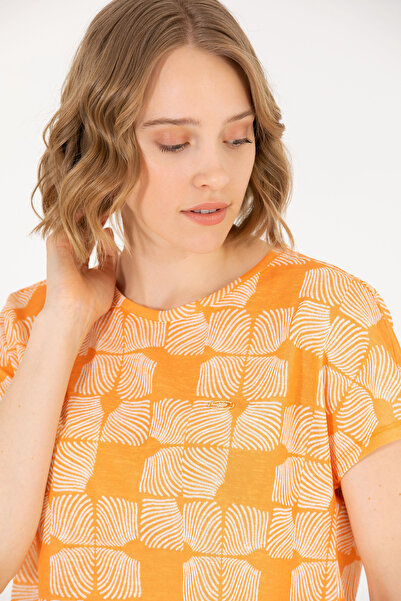 U.S. Polo Assn. Kadın Turuncu Bisiklet Yaka Tişört 50263589-VR051