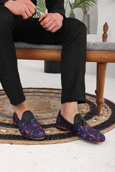 CassidoShoes Genuine Leather Special Design Colored Linen Shoes 022-3231