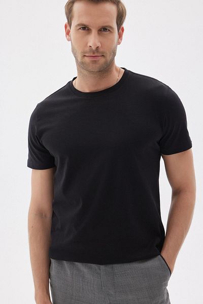 odelon Slim Fit Slim Fit Crew Neck Πακέτο 5 ανδρικών μπλουζών Basic πολύχρωμα