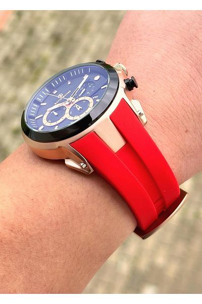 DAVID GUNER Multi Function Steel Case Silicone Cord Men's Wristwatch