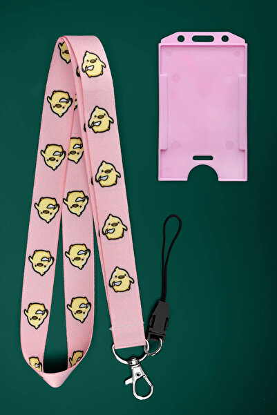 Apptakı Pembe Katil Civciv Boyun İpi Boyun Askı İpi Boyun Askısı ve Kartlık -...