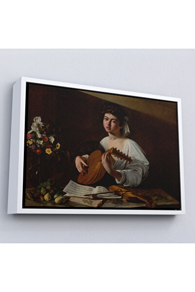 Oxyteez Caravaggio cu cadru din lemn - Femeie care cântă în latvian Tablo-7143