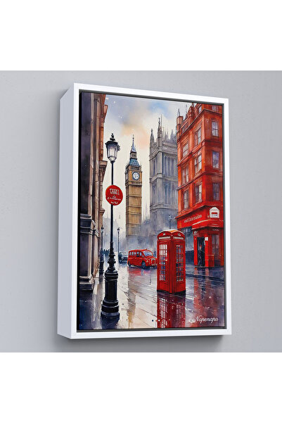 Oxyteez Peisajul orașului Londra din Anglia cu cadru din lemn-7841