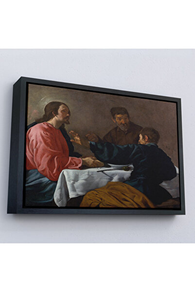 Oxyteez Diego Velázquez cu cadru din lemn - Masa de cină la Emmaus - The Supp...