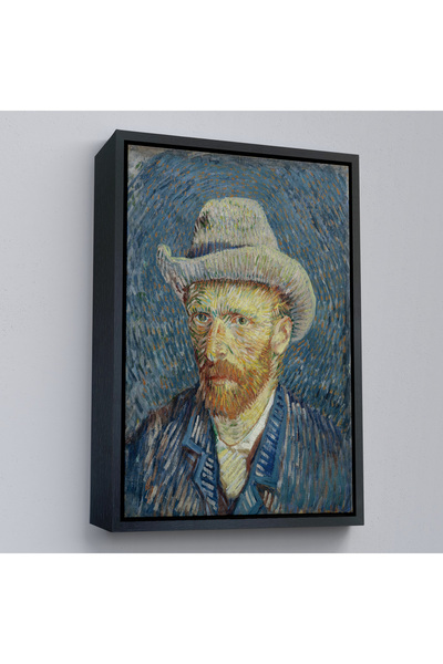 Home Vincent Van Gogh cu cadru din lemn - Pictură de autoportret cu pălărie de paie-7481