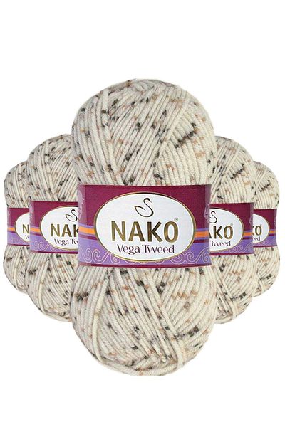 NAKO 5 Pieces Vega Tweed Premium Acrylic Hand Knitting Yarn Wool No: 35017