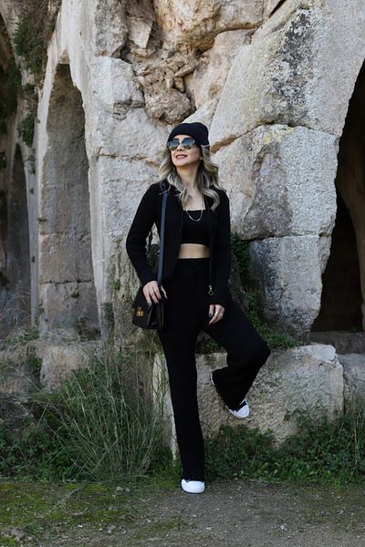 bytugcekaya Σετ με μαύρο φερμουάρ με ζιβάγκο - Standard μέγεθος