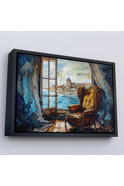 Home Wooden Framed Seascape and Sofa Painting-7262