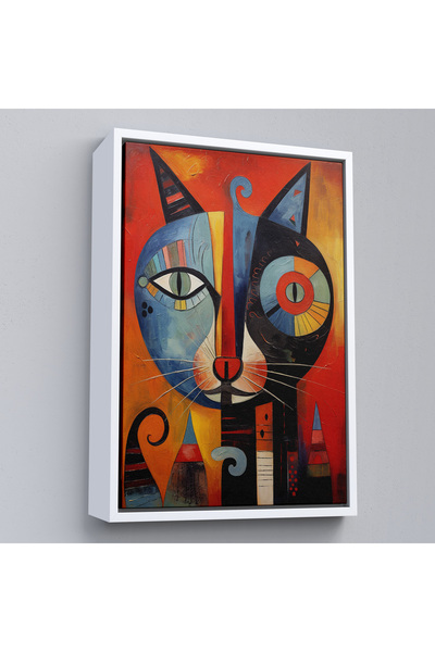 Oxyteez Stil Pablo Picasso cu cadru din lemn - Pictură abstractă colorată de ...