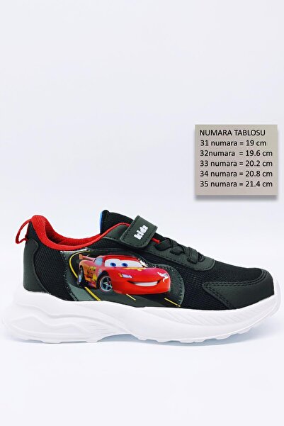 Kidx RF2340 Cars Sneaker, екстра леки ортопедични мъжки ежедневни детски спортни обувки, черно-червени