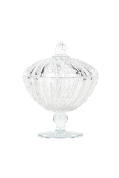Saray Ottoman handicraft Glass Sugar Bowl with Feet Large