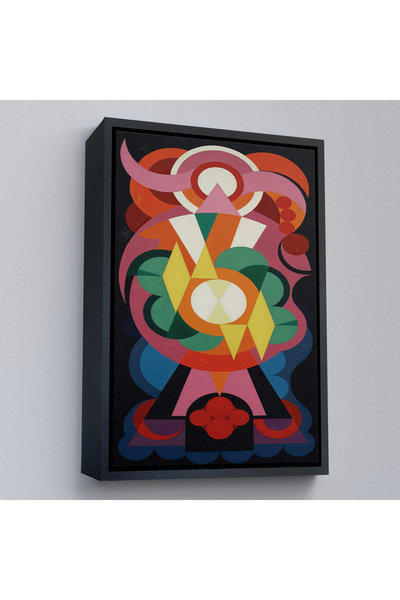Oxyteez Auguste Herbin cu rame din lemn - Pictură abstractă de compoziție-8100