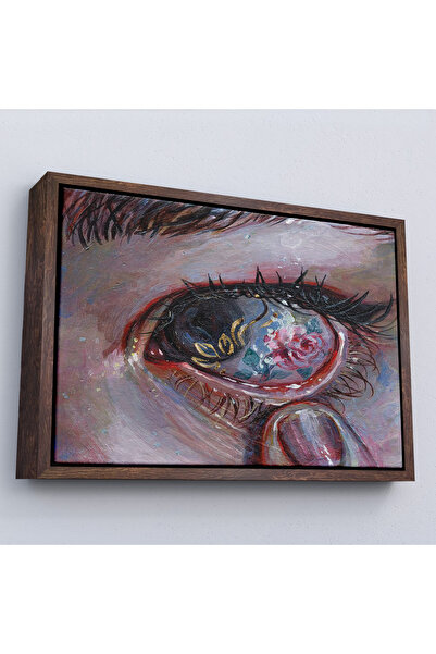Oxyteez Tablou de frumusețe în ochi cu cadru din lemn-7253