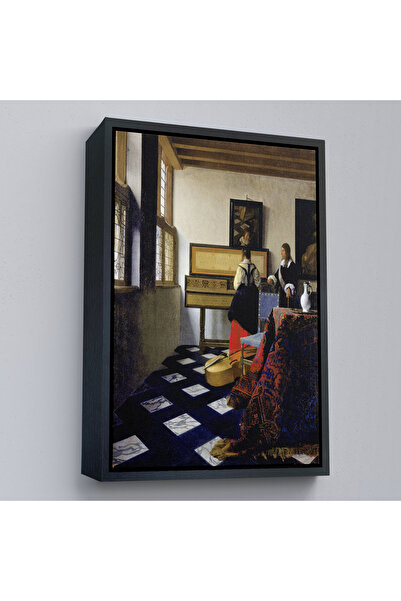 Oxyteez Johannes Vermeer cu cadru din lemn - Tablou de lecție de muzică - Lec...