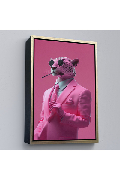 Limitless Ξύλινο Πλαίσιο Smoker Pink Leopard Table-7859