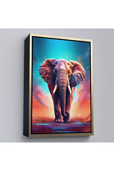 Home Pictură elefant în mișcare cu cadru din lemn-7546