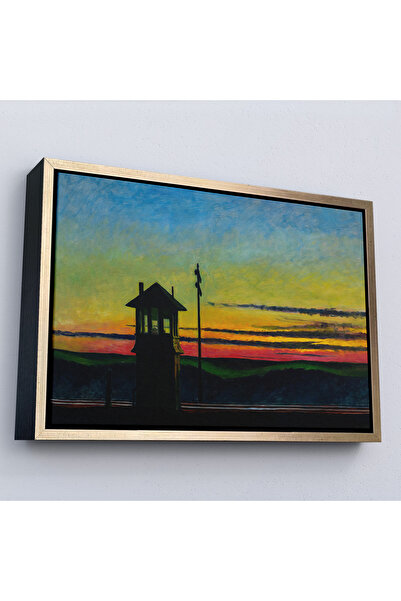 Oxyteez Edward Hopper με ξύλινο πλαίσιο - Πίνακας ηλιοβασιλέματος στον σιδηρό...