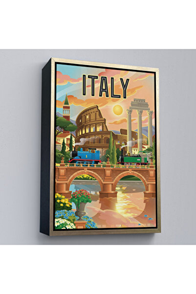 Oxyteez Roma Italia Colosseum cu cadru din lemn Tablo-7906