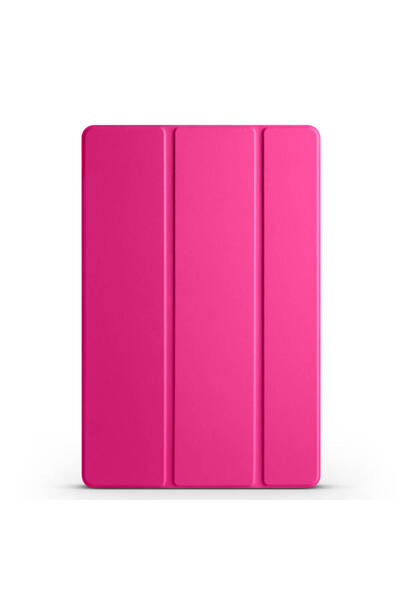 Techaks Galaxy Tab A9 Plus Compatible Zore Smart Cover 1-1 Case with Stand-Pink Dark
