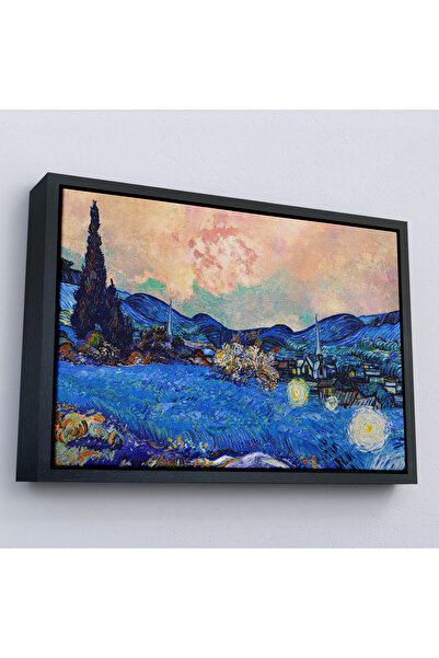 Home Vincent Van Gogh cu cadru din lemn - Pictură de peisaj reeditată-7175