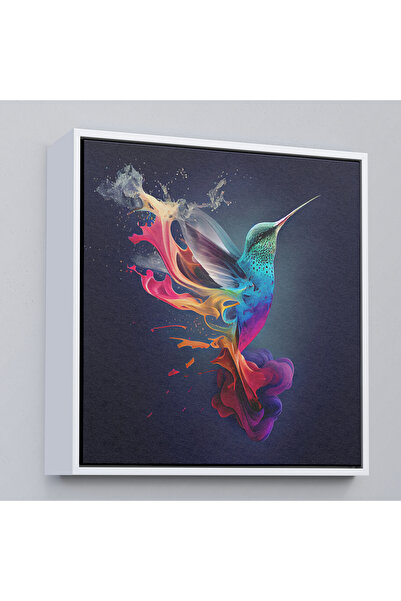 Oxyteez Pictură colorată cu colibri cu rame din lemn-8329