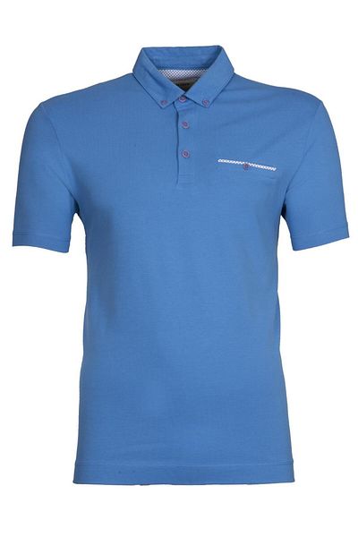 Arma Tricou pentru bărbați, culoare albastru, de bază, slim fit, cu gât polo Y9tyo7968