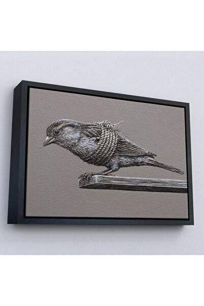 Oxyteez Tablou de libertate cu rama din lemn - Pasăre cu aripi legate-7203