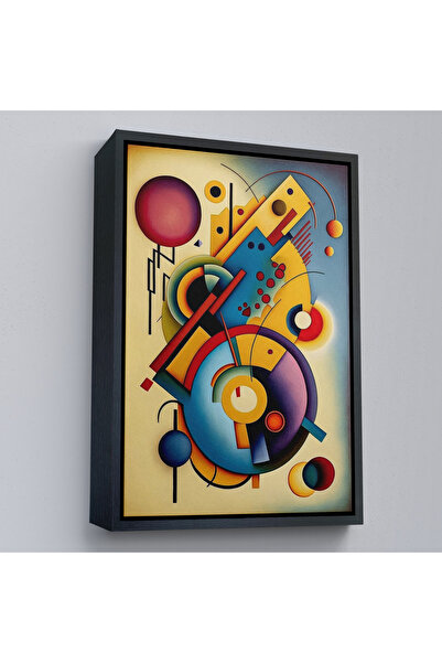 Oxyteez Pictură Kandinsky cu cadru din lemn Pictură abstractă minimă-7826