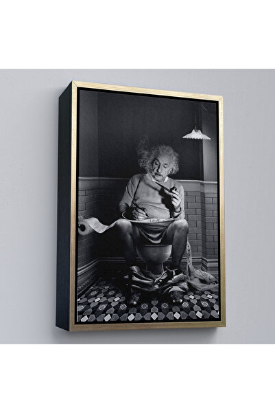 Oxyteez Albert Einstein într-un cadru de lemn - Albert care fumează o pipă pe...